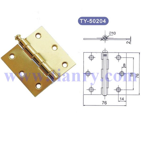 3"×3"×2 Steel Door Hinges With Bright Brass