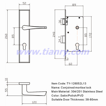 Conjoined mortise lock