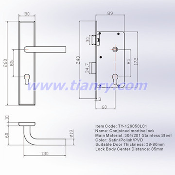 Conjoined mortise lock