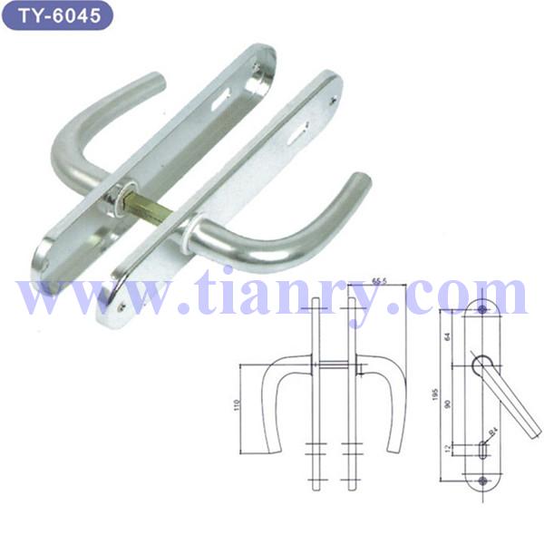 Aluminum Alloy Plate Door Handles With Bright Chrome