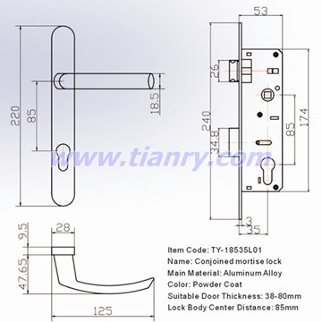 Conjoined mortise lock