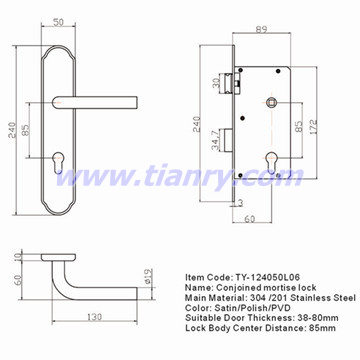 Conjoined mortise lock