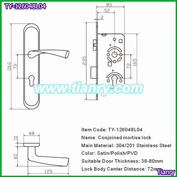 Conjoined mortise lock